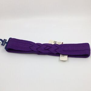 Vintage Karen Scott braided purple cord belt 100% Olefin w/ Velcro closure Sz ML